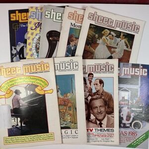 Sheet Music Magazine 1985 Complete Year 9 Issues Vocal Piano Guitar Vintage